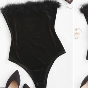 NWT Zaful Velvet Bodysuit